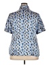 Covington Animal Print Blue Short Sleeve Blouse Size 18 - photo 2