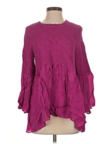 Nicole Miller Artelier Long Sleeve Silk Top (view 1)