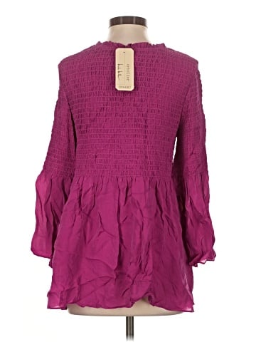 Nicole Miller Artelier Long Sleeve Silk Top (view 2)