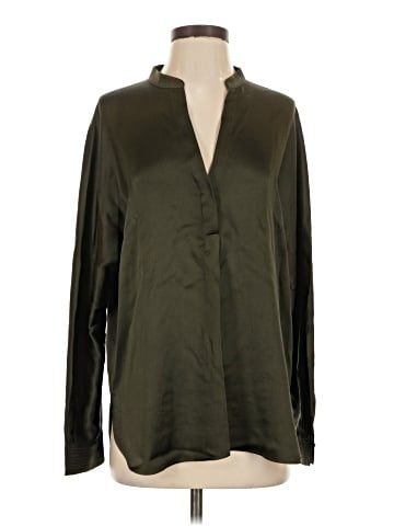 Vince. Long Sleeve Silk Top (view 1)