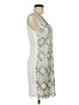 Aqua 100% Polyester Argyle Silver Cocktail Dress Size 6 - photo 4