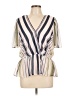 DKNY 100% Polyester Ivory Short Sleeve Blouse Size L - photo 1