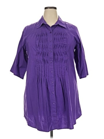 Lane Bryant 3/4 Sleeve Button-Down Shirt (view 1)