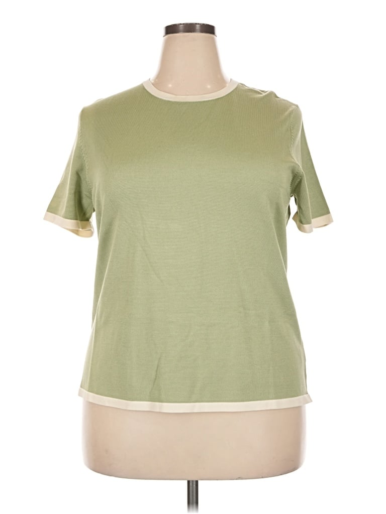 Pendleton Short Sleeve Top Green Crew Neck Tops