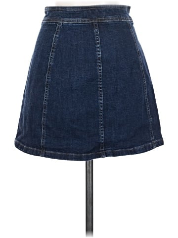 Madewell Stretch Denim A-Line Mini Skirt: Button-Front Edition (view 2)