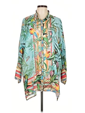 Johnny Was 3/4 Sleeve Silk Top (view 1)