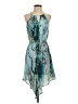 Mossimo 100% Polyester Print Teal Cocktail Dress Size XS - photo 1
