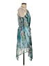 Mossimo 100% Polyester Print Teal Cocktail Dress Size XS - photo 4