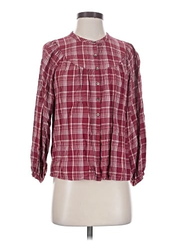 Madewell Balloon-Sleeve Peasant Top in Plaid (view 1)