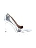Schutz 100% Leather Metallic Silver Heels Size 8 - photo 1