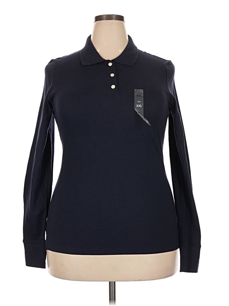 Aéropostale Long Sleeve Top Blue Mock Neckline Tops