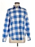 Chaps 100% Cotton Checkered-gingham Blue Long Sleeve Button-Down Shirt Size M - photo 1