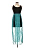 L8ter 100% Polyester Color Block Teal Cocktail Dress Size L - photo 1