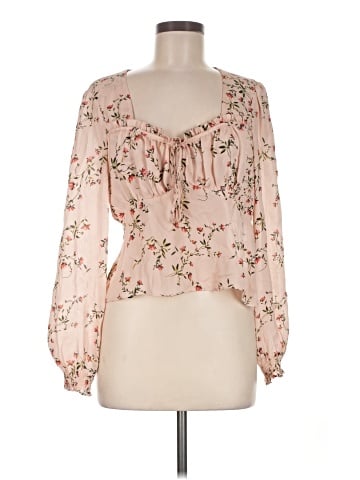 Intermix Long Sleeve Silk Top (view 1)