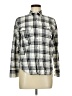 Kate Hill Plaid Silver Long Sleeve Button-Down Shirt Size 6 - photo 1