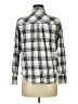 Kate Hill Plaid Silver Long Sleeve Button-Down Shirt Size 6 - photo 2