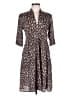 Derek Lam 100% Polyester Animal Print Brown Casual Dress Size 36 waist - photo 1