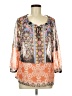 Democracy 100% Polyester Orange 3/4 Sleeve Blouse Size M - photo 1