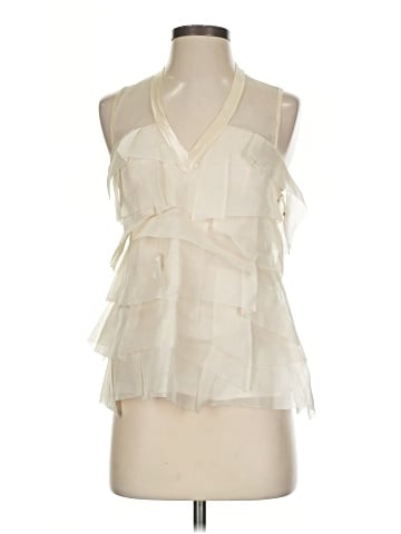 BCBGMAXAZRIA Sleeveless Silk Top (view 1)