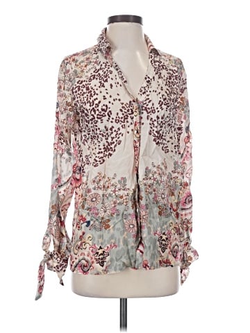 Johnny Was 3/4 Sleeve Silk Top (view 1)