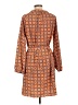 Mud Pie 100% Polyester Print Orange Casual Dress Size L - photo 2