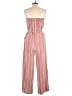 No Boundaries 100% Recycled Polyester Stripes Pink Jumpsuit Size 8 - 10 - photo 2