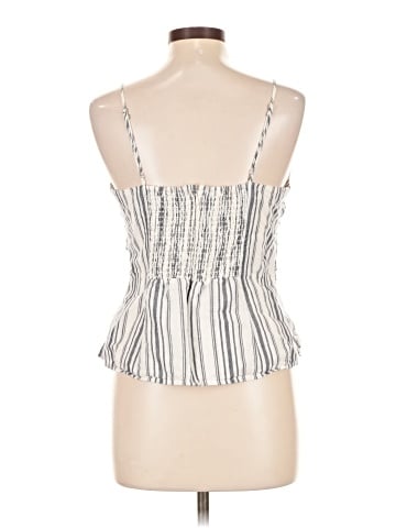 Madewell Ruched Squareneck Tank in Stripe (view 2)
