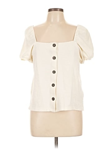 Madewell Jacquard Square-Neck Puff-Sleeve Top (view 1)