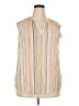 Fred David Stripes Ivory Sleeveless Blouse Size XXL - photo 1