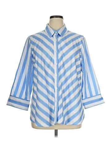 Draper's & Damon's 3/4 Sleeve Button-Down Shirt (view 1)