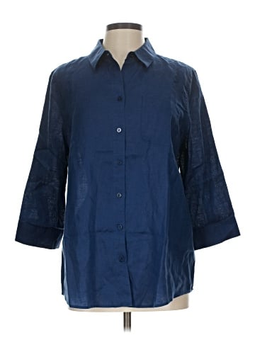 Chico's 3/4 Sleeve Button-Down Shirt (view 1)