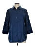 Chico's 100% Linen Solid Blue 3/4 Sleeve Button-Down Shirt Size Lg (2) - photo 1