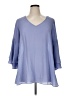 Avenue 100% Polyester Blue 3/4 Sleeve Blouse Size 14 Plus - photo 1