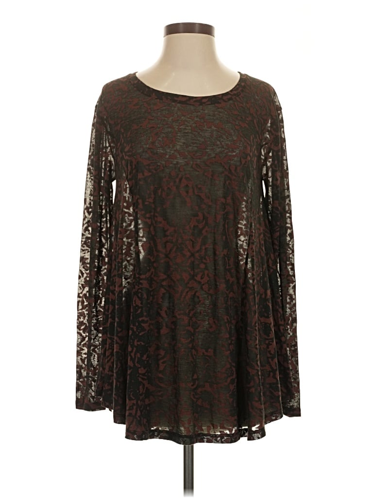 Pre-owned Peruvian Connection Long Sleeve T-shirt In Brown