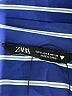 Zara Stripes Blue Long Sleeve Button-Down Shirt Size S - photo 7