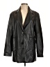 Just Fab 100% Polyurethane Solid Black Coat Size L - photo 1