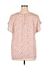 Halogen 100% Polyester Polka Dots Pink Short Sleeve Blouse Size XL - photo 2