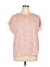 Halogen 100% Polyester Polka Dots Pink Short Sleeve Blouse Size XL - photo 1