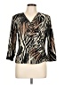 JBS Animal Print Brown 3/4 Sleeve Blouse Size L (estimated) - photo 1