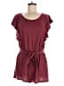 Everly Solid Burgundy Romper Size M - photo 1