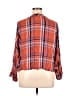 Express 100% Rayon Plaid Orange 3/4 Sleeve Blouse Size XL - photo 2