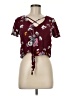 Mudd 100% Rayon Burgundy Short Sleeve Blouse Size M - photo 1