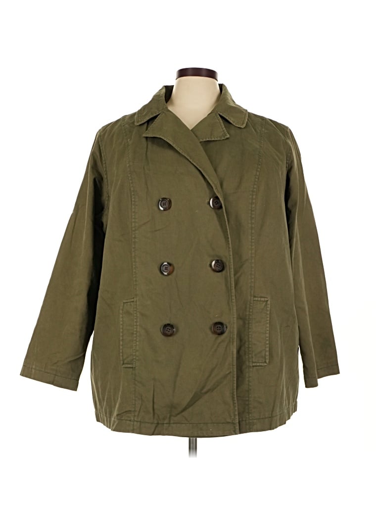 Pre-owned Old Navy Trenchcoat In Green