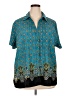 Apt. 9 Paisley Teal Short Sleeve Blouse Size 2X - photo 1