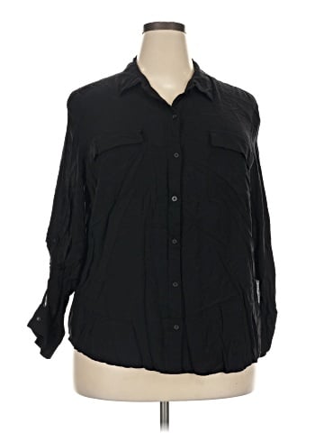 a.n.a. A New Approach 3/4 Sleeve Button-Down Shirt (view 1)