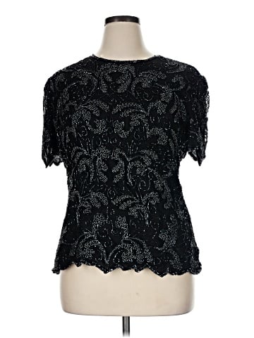 Papell Boutique Evening Short Sleeve Top (view 1)