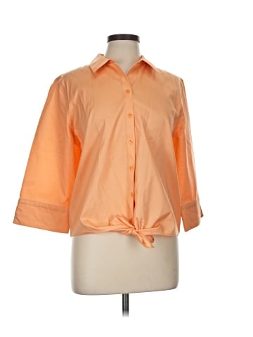 Chico's 3/4 Sleeve Button-Down Shirt (view 1)