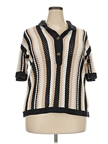 ELOQUII 3/4 Sleeve Button-Down Shirt (view 1)
