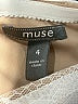 Muse 100% Polyester Chevron-herringbone Silver Cocktail Dress Size 4 - photo 7