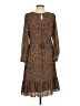 Talbots Animal Print Brown Casual Dress Size 4 Petite - photo 2